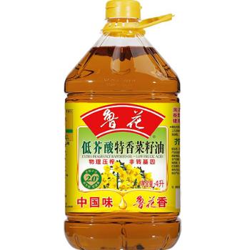 鲁花 低芥酸特香物理压榨菜籽油 4L