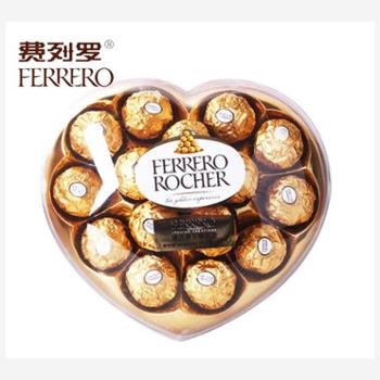 费列罗/FERRERO COLLECTION 榛果威化巧克力15粒心型红色蝴蝶结装 187.5g