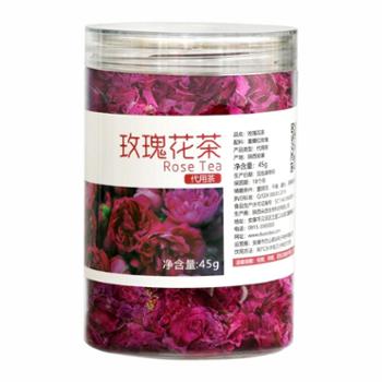 朵小西&nbsp;玫瑰花茶草茶&nbsp;冲泡饮用重瓣红玫瑰瓶装&nbsp;45g