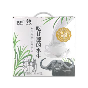 悦黔&nbsp;吃甘蔗的水牛纯牛奶&nbsp;200ml&nbsp;*10盒