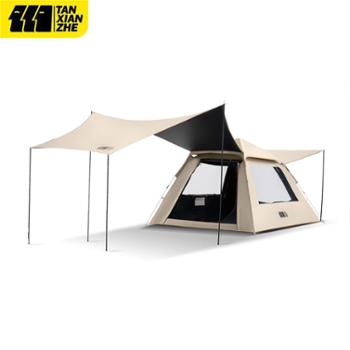 探险者 帐篷户外折叠便携式野营过夜天幕露营桌子椅子全套装备