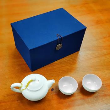 白瓷茶具手工陶瓷功夫茶具套装旅行茶具1壶2杯