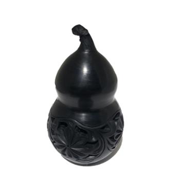 勃利黑陶 葫芦瓶 高度15cm 直径8cm