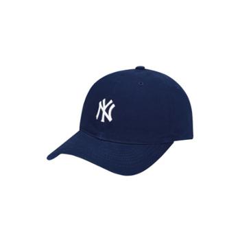 MLB帽子 男女通用情侣款软顶棒球帽 NY小标鸭舌帽 32CP77蓝色NY小白标