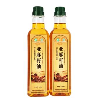 食尚崆桐 西北特产甘肃平凉压榨胡麻油亚麻籽油 500ml*2