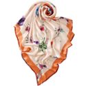 丝语棠16姆米重磅素绉缎桑蚕丝巾-花满庭系列