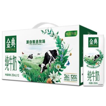 伊利 金典纯牛奶（苗条砖）250ml*12盒 /箱