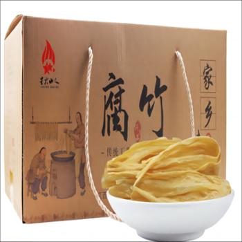 星火山人&nbsp;手工头层腐竹豆腐皮头层腐竹&nbsp;礼盒120g*8包