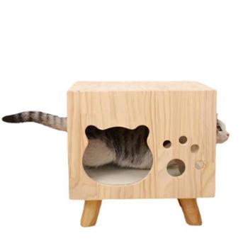 升晴/LPSY 木质猫凳床头柜一体半封闭式猫房子