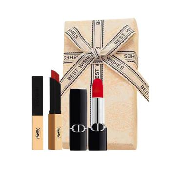 迪奥/Dior 999缎光丝绒版 3.5g+YSL小金条1966 2.2g 礼盒装