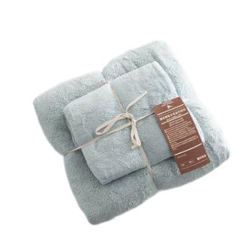 无印良品 微米瞬吸水毛浴巾组合 毛巾1条+浴巾1条 MUJI-XJ23-02