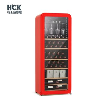 哈士奇/HCK 酒柜212升超薄家用恒温雪茄柜葡萄酒冷藏柜 SC-208R 中国红 一级能效