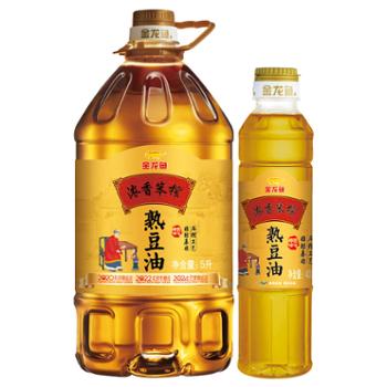金龙鱼 浓香笨榨熟豆油5L+400ml 非转