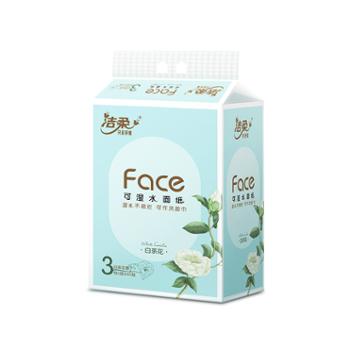 洁柔牌纸面巾（Face白茶花香味软抽）120抽3层（3包装）PR248