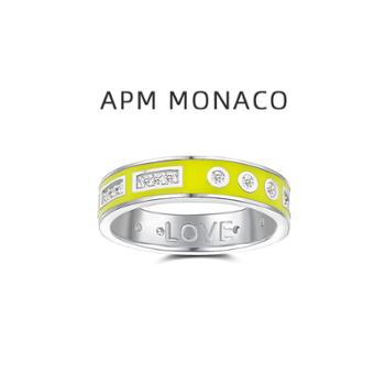 APMMonaco LOVE摩斯密码个性时尚银戒指