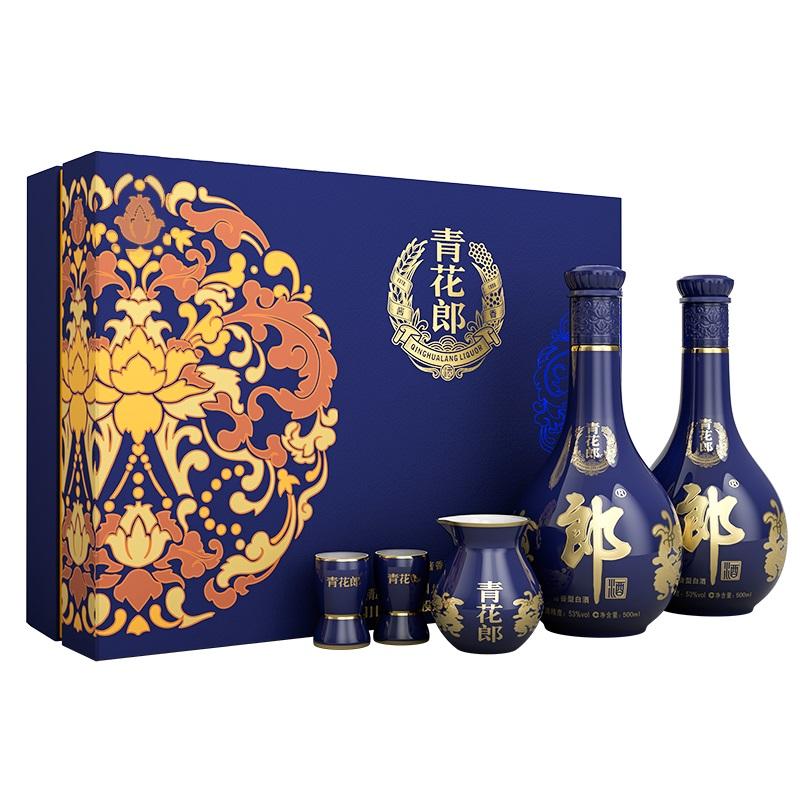 【人気沸騰】 郎郎酒青花郎53度酱香型白酒双支礼盒500ml*2瓶 焼酎
