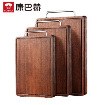 康巴赫 菜板 乌檀木/黑金檀木加厚切菜板双面切菜板2.5cm抗菌不易发霉实木砧板