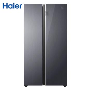 海尔/Haier 518升对开门冰箱一级能效大冷冻黑金净化彩晶玻璃面板家用节能省电 BCD-518WLHSSEDSF