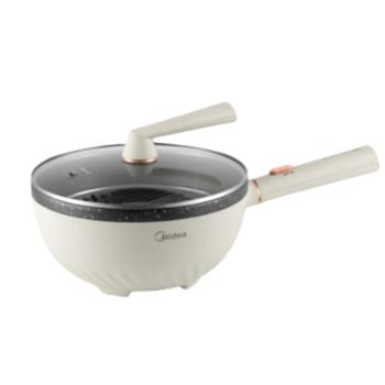 美的（Midea）电炒锅&nbsp;电煮锅&nbsp;电蒸锅家用电火锅电热锅多功能4L多用途锅HGE2811C&nbsp;配蒸屉